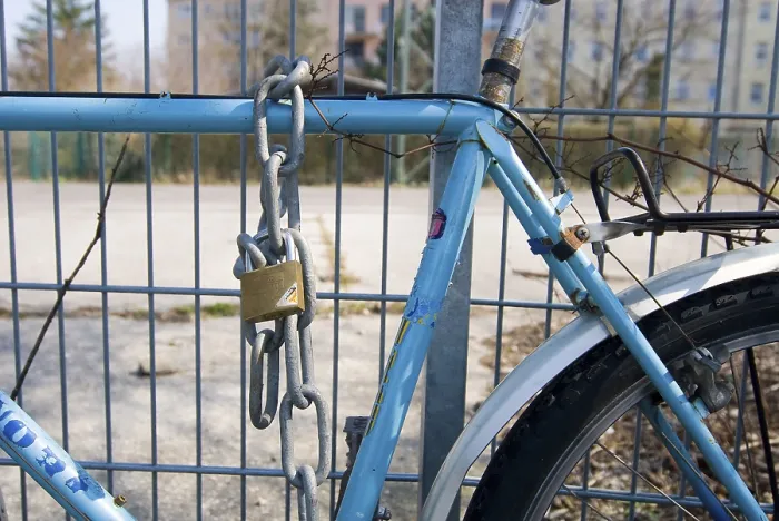 Framed Print : Bicycle Lock Print Framed Print : Bicycle Lock Print