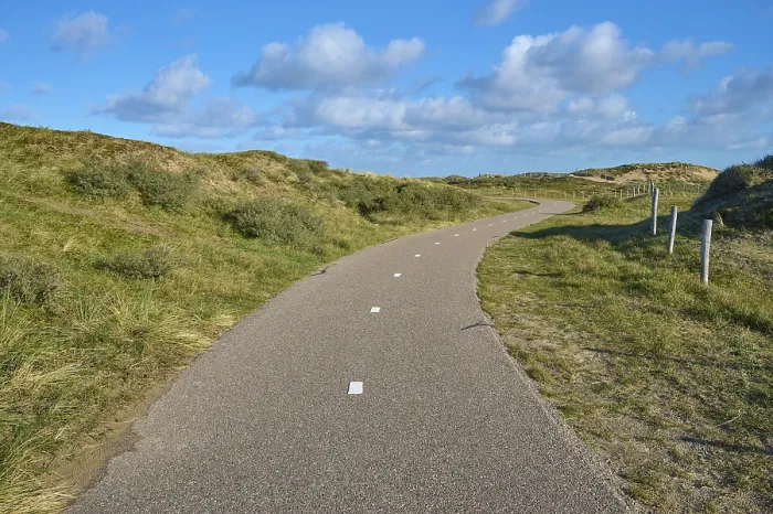 Framed Print : Bicycle Path through Sand Dune, North Holland Print Framed Print : Bicycle Path through Sand Dune, North Holland Print