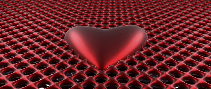 Framed Print : Big Red Heart Shape Print in 3D Grid Framed Print : Big Red Heart Shape Print in 3D Grid