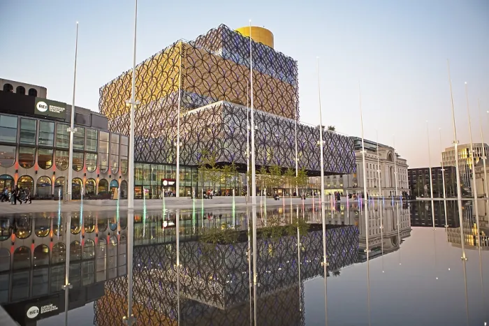 Framed Print : Birmingham Library Print in Centenary Square, Birmingham Framed Print : Birmingham Library Print in Centenary Square, Birmingham
