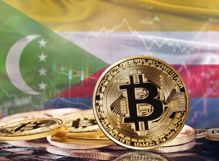 Framed Print : Bitcoin with Comorian Flag Print - Blockchain in Comoros Framed Print : Bitcoin with Comorian Flag Print - Blockchain in Comoros