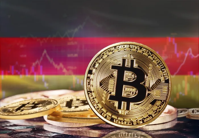 Framed Print : Bitcoin Print with Germany Flag Background Framed Print : Bitcoin Print with Germany Flag Background