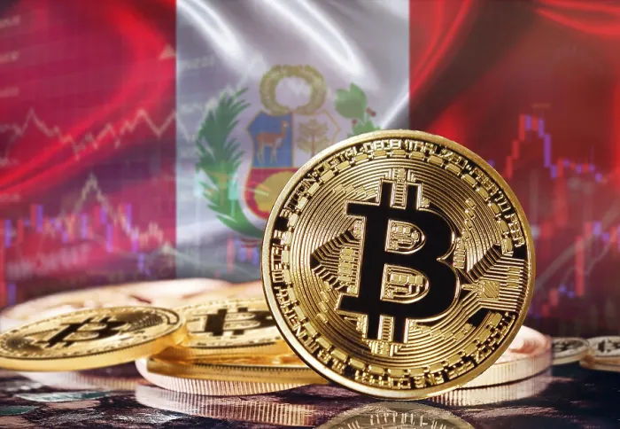 Framed Print : Bitcoin with Peruvian Flag Print Framed Print : Bitcoin with Peruvian Flag Print