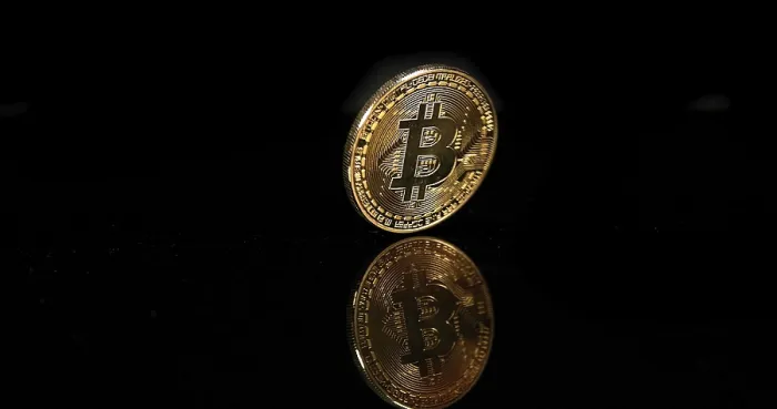 Framed Print : Bitcoins Print on Black Background Framed Print : Bitcoins Print on Black Background