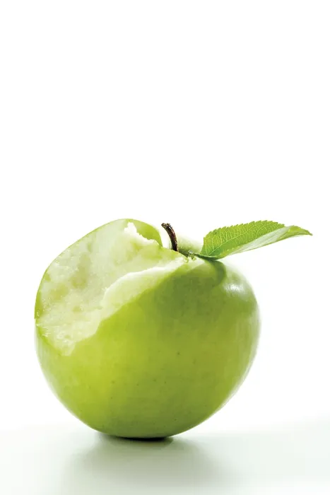 Framed Print : Bitten-into Granny Smith Apple Print Framed Print : Bitten-into Granny Smith Apple Print
