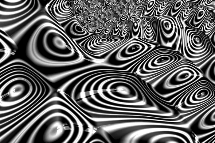 Framed Print : Black and White Fractal Print with Perspective Effects Framed Print : Black and White Fractal Print with Perspective Effects