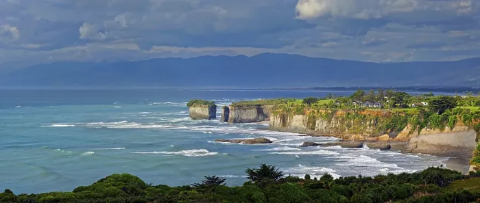 Framed Print : Waterfall Beach Limestone Cliffs Print, Westport, New Zealand