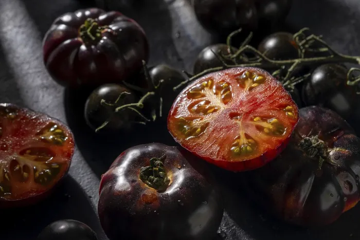 Framed Print : Elegant Black Tomatoes Print
