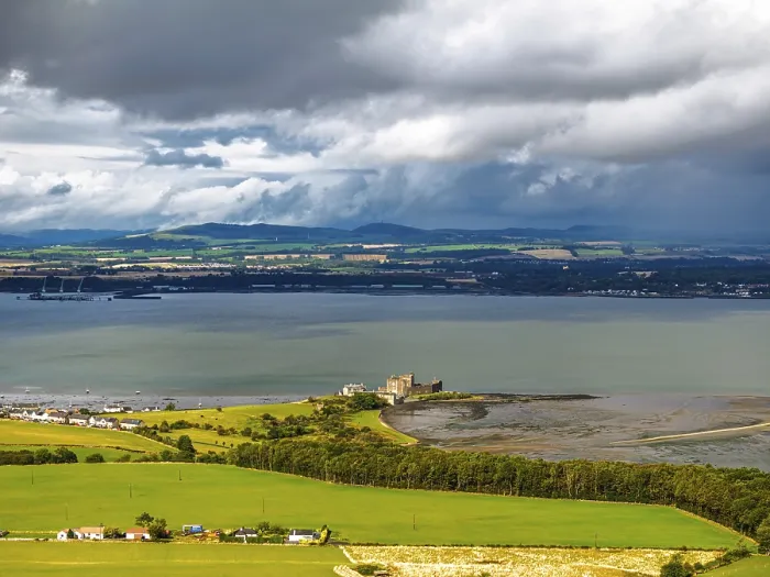 Framed Print : Blackness Castle over Forth Estuary Drone Print, Scotland Framed Print : Blackness Castle over Forth Estuary Drone Print, Scotland