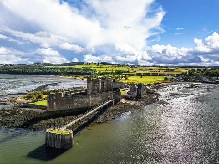 Framed Print : Blackness Castle over Forth Estuary Drone Print, Scotland Framed Print : Blackness Castle over Forth Estuary Drone Print, Scotland