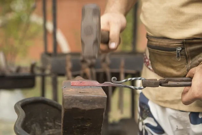 Framed Print : Blacksmith Working on Metal Print Framed Print : Blacksmith Working on Metal Print