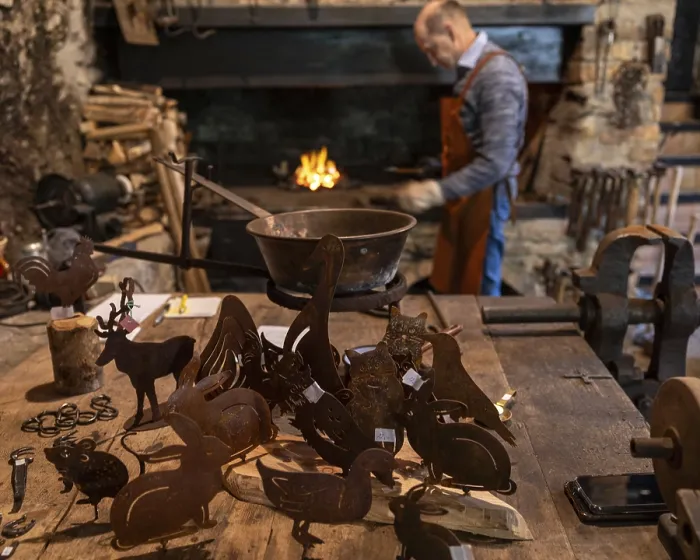 Framed Print : Blacksmith at Work Print: Rustic Workshop Scene Framed Print : Blacksmith at Work Print: Rustic Workshop Scene
