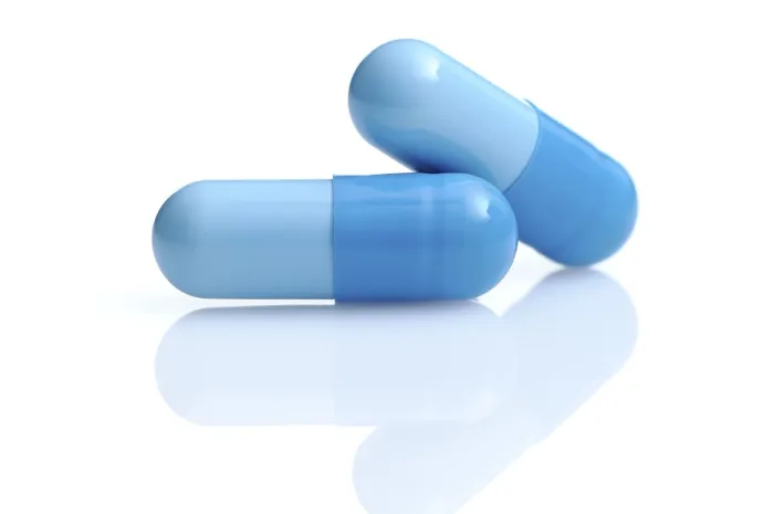 Framed Print : Two Blue Capsules Print Framed Print : Two Blue Capsules Print