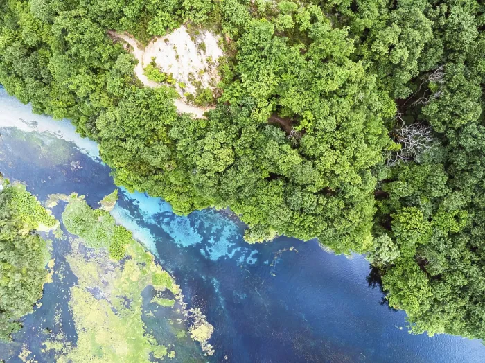 Framed Print : Top Down Print of The Blue Eye from a Drone, Albania Framed Print : Top Down Print of The Blue Eye from a Drone, Albania