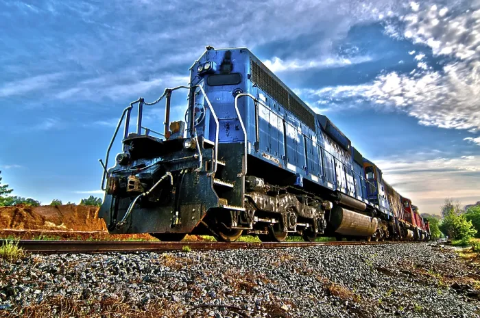 Framed Print : Blue Freight Train Engine at Sunrise Print Framed Print : Blue Freight Train Engine at Sunrise Print