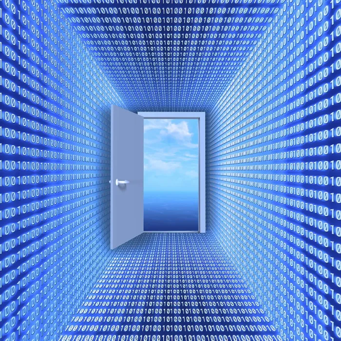 Framed Print : Binary Blue Room Print: Virtual Reality Conceptual Image Framed Print : Binary Blue Room Print: Virtual Reality Conceptual Image