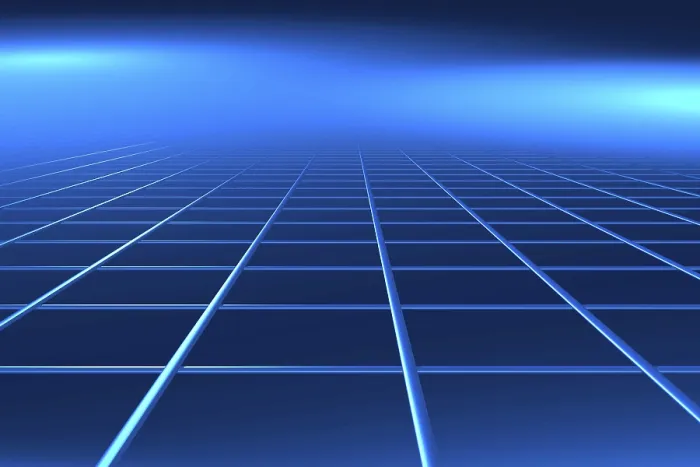 Framed Print : Blue Surface Print with Grid Perspective Framed Print : Blue Surface Print with Grid Perspective