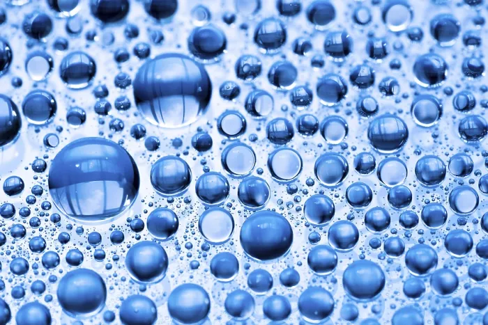 Framed Print : Blue Water Drops Print - Close Up Framed Print : Blue Water Drops Print - Close Up