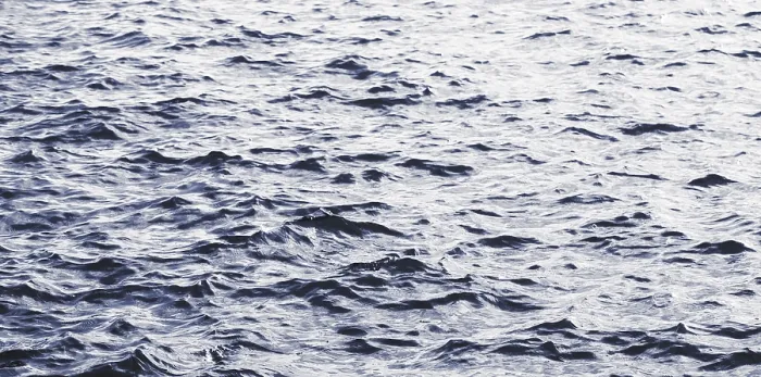 Framed Print : Blue Water Surface Print with Small Waves