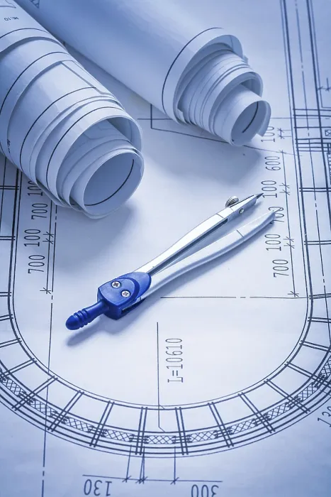 Framed Print : Blueprint Rolls and Compasses Print Construction Concept Framed Print : Blueprint Rolls and Compasses Print Construction Concept