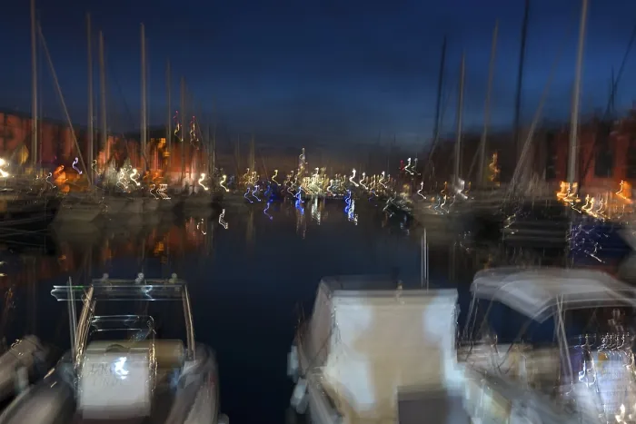 Framed Print : Blurred impression in the old harbour of Genoa Print Framed Print : Blurred impression in the old harbour of Genoa Print