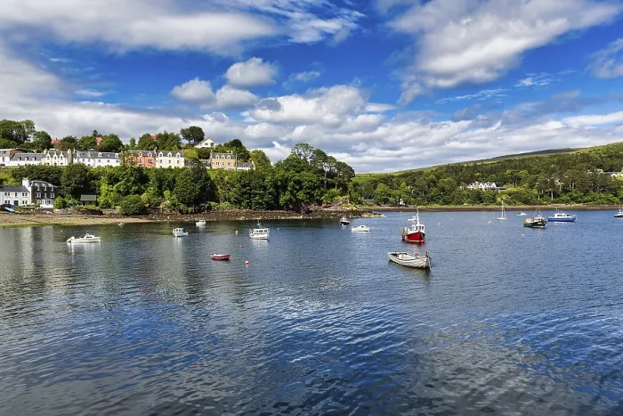 Framed Print : Boats in Harbour, Spring Clouds, Portree, Isle of Skye Print Framed Print : Boats in Harbour, Spring Clouds, Portree, Isle of Skye Print