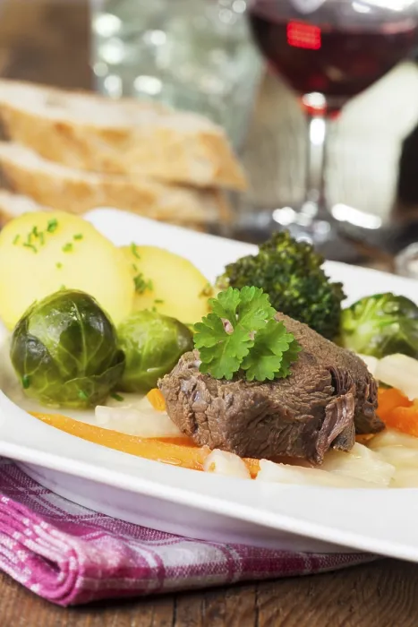 Framed Print : Boiled Beef Print on a Plate with Vegetables Framed Print : Boiled Beef Print on a Plate with Vegetables