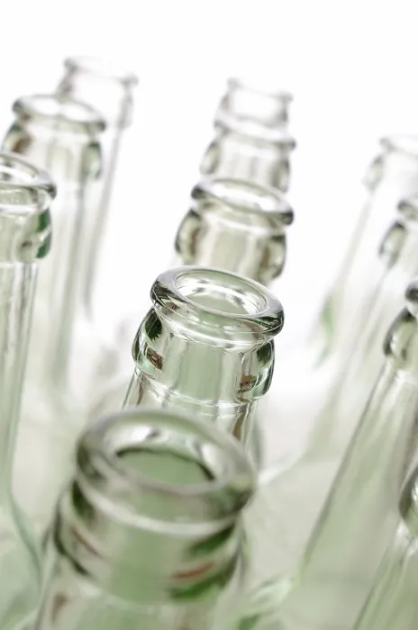 Framed Print : Empty Bottles Print on White Background Framed Print : Empty Bottles Print on White Background