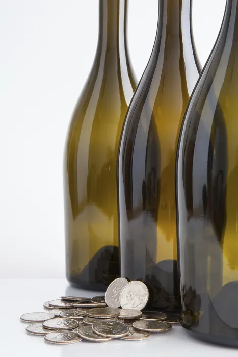 Framed Print : Three Empty Bottles of Wine Print Framed Print : Three Empty Bottles of Wine Print