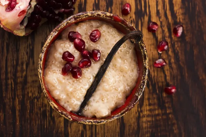 Framed Print : Tapioca Pudding Print with Vanilla and Pomegranate Framed Print : Tapioca Pudding Print with Vanilla and Pomegranate