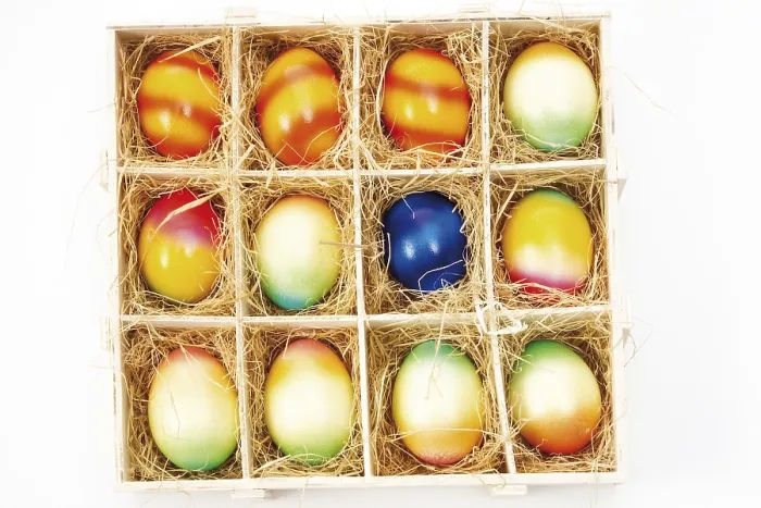 Framed Print : A Box with Painted Easter Eggs Print Framed Print : A Box with Painted Easter Eggs Print