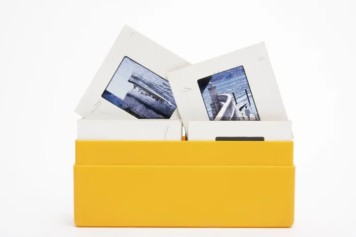 Framed Print : Box of Slides Print on White Background Framed Print : Box of Slides Print on White Background