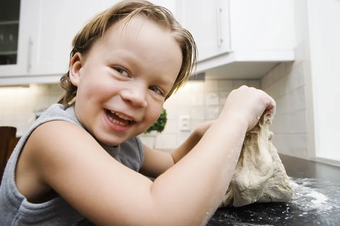 Framed Print : Boy Baking - Dough Print Framed Print : Boy Baking - Dough Print