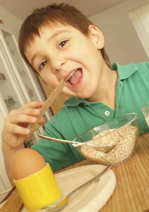 Framed Print : Boy Eats Healthy Breakfast Print Framed Print : Boy Eats Healthy Breakfast Print