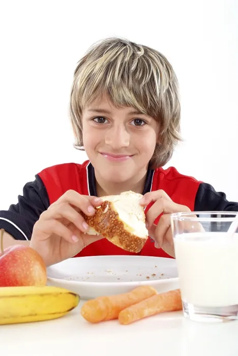 Framed Print : Print of Boy with Healthy Breakfast Framed Print : Print of Boy with Healthy Breakfast