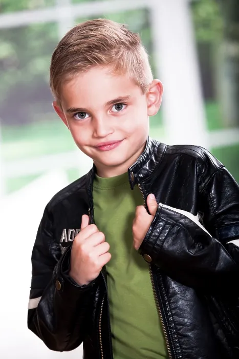 Framed Print : Boy Wearing Leather Jacket Print Framed Print : Boy Wearing Leather Jacket Print