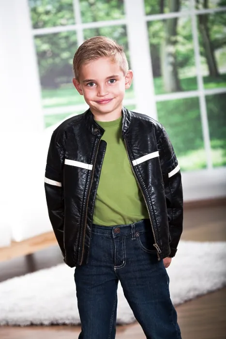 Framed Print : Boy in Leather Jacket Print Framed Print : Boy in Leather Jacket Print