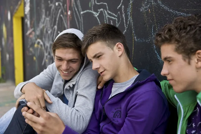 Framed Print : Three Boys Against the Wall Print Framed Print : Three Boys Against the Wall Print
