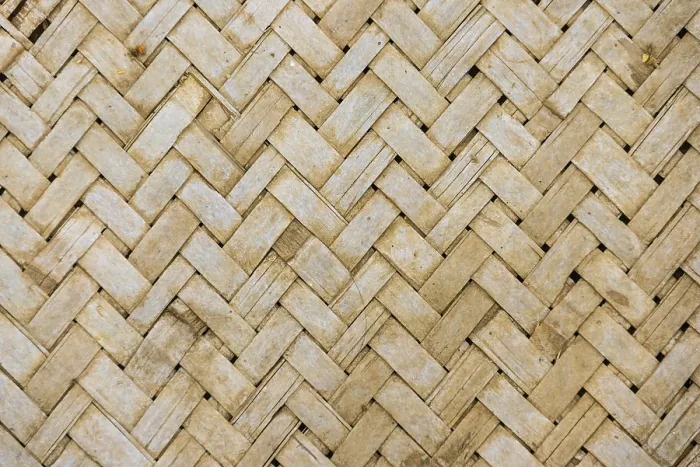Framed Print : Braided Bamboo Herringbone Pattern Print