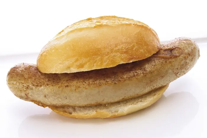 Framed Print : Bratwurst on a bun Print Framed Print : Bratwurst on a bun Print