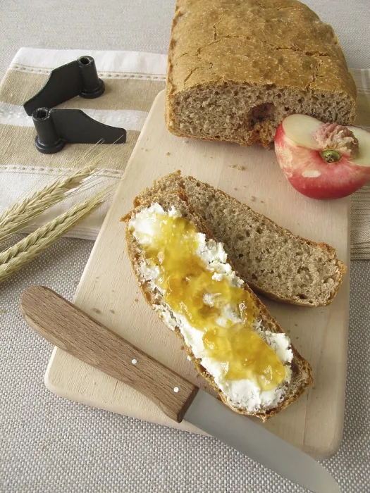 Framed Print : Freshly Baked Bread Print with Fruit Spread Framed Print : Freshly Baked Bread Print with Fruit Spread
