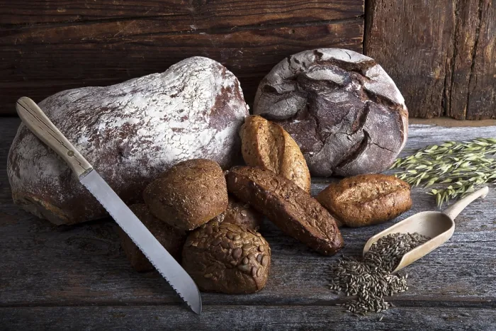 Framed Print : Bread Loaves, Rolls and Knife Print Framed Print : Bread Loaves, Rolls and Knife Print