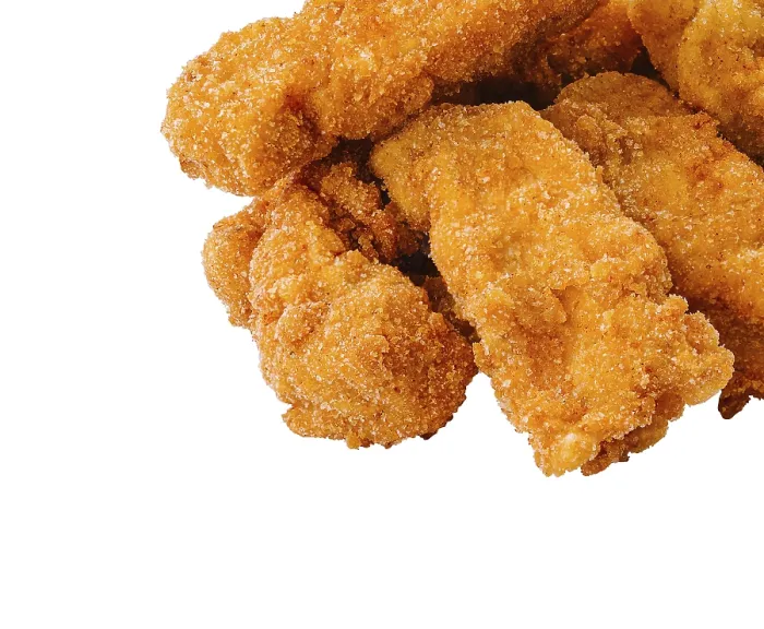 Framed Print : Breaded Chicken Strips Print on White Framed Print : Breaded Chicken Strips Print on White