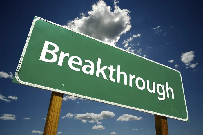 Framed Print : Breakthrough Road Sign Print with Dramatic Clouds Framed Print : Breakthrough Road Sign Print with Dramatic Clouds