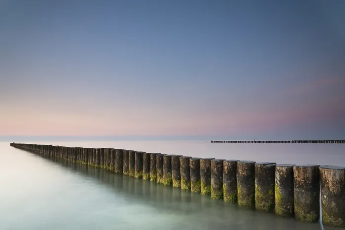 Framed Print : Breakwaters in Evening Light Print, Baltic Sea, Germany Framed Print : Breakwaters in Evening Light Print, Baltic Sea, Germany
