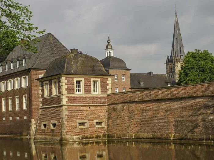 Framed Print : Brick Architecture Print with Tower and Moat, Ahaus, Germany Framed Print : Brick Architecture Print with Tower and Moat, Ahaus, Germany