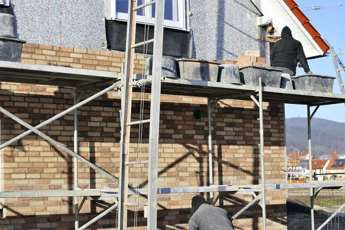Framed Print : Clinker Brickwork Print: Detached House Facade Framed Print : Clinker Brickwork Print: Detached House Facade