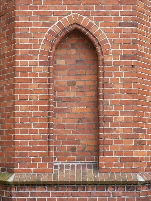 Framed Print : Brickwork with church window Print Framed Print : Brickwork with church window Print