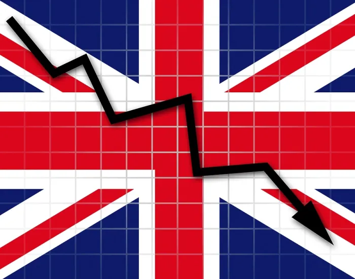 Framed Print : The British Flag and Arrow Graph Print