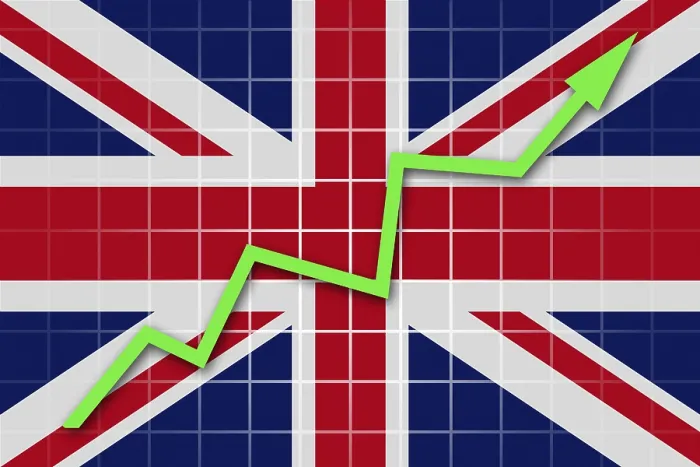 Framed Print : British Flag and Arrow Graph Print Framed Print : British Flag and Arrow Graph Print